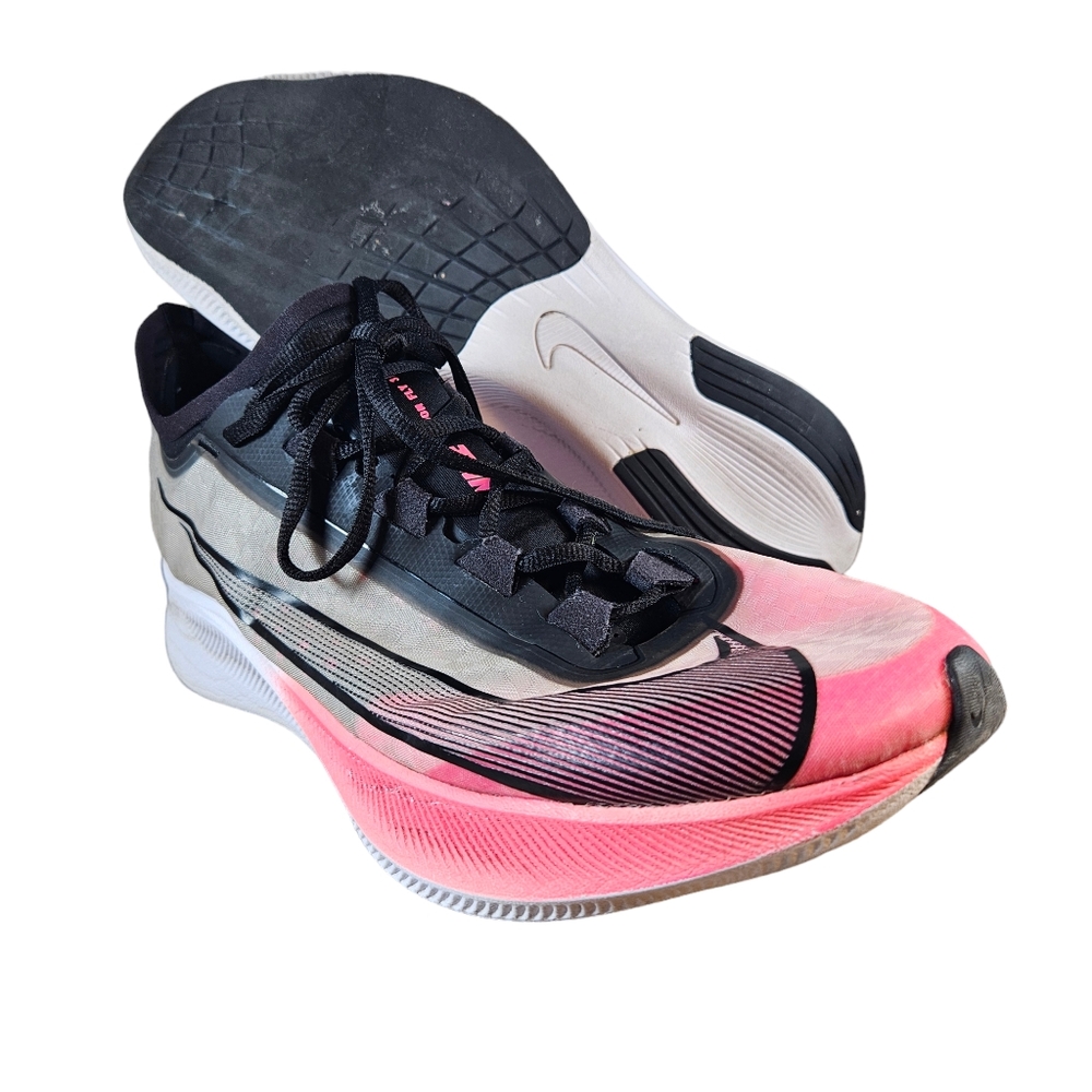Nike Zoom Fly 3 Pink Blast Black Vaporweave Running AT8240-600 Mens 11.5